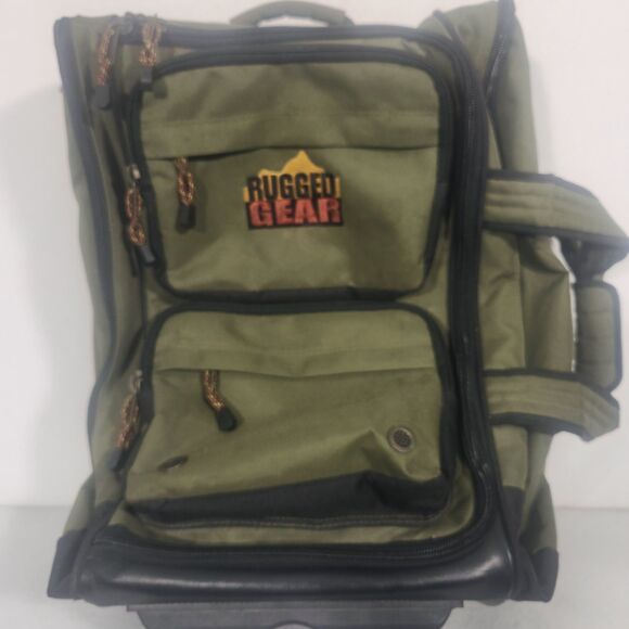 Rugged Gear Rolling Duffel Backpack 96L Green Black Wheels Travel Hiking Bag - Picture 1 of 12